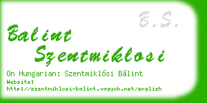 balint szentmiklosi business card