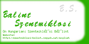 balint szentmiklosi business card